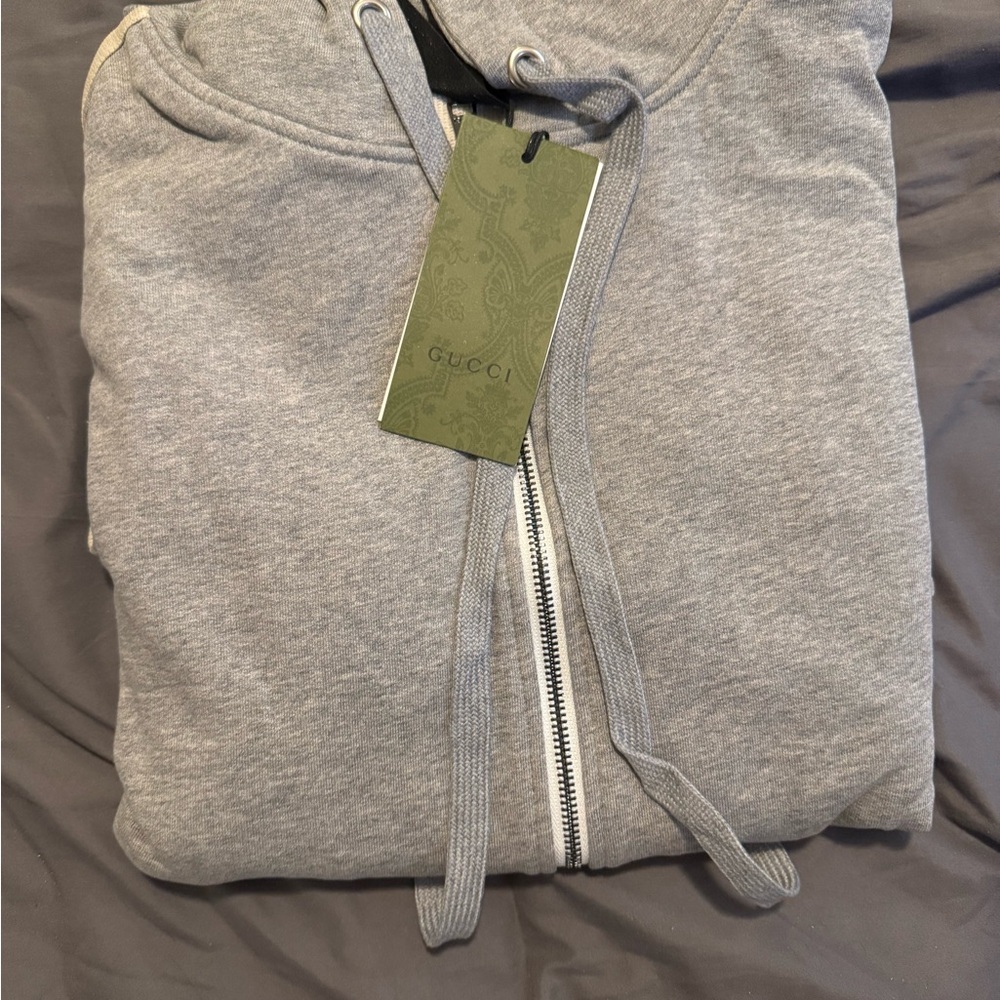 Gucci Men's Zip-Up Sweater in Gray